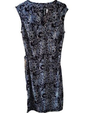 All That Jazz Navy & Light Blue Patterned Sleeveless Dress